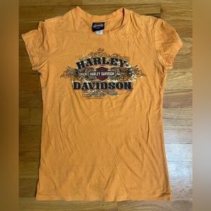Y2K Harley Davidson Tee Shirt- Size:Medium Color:Yellow